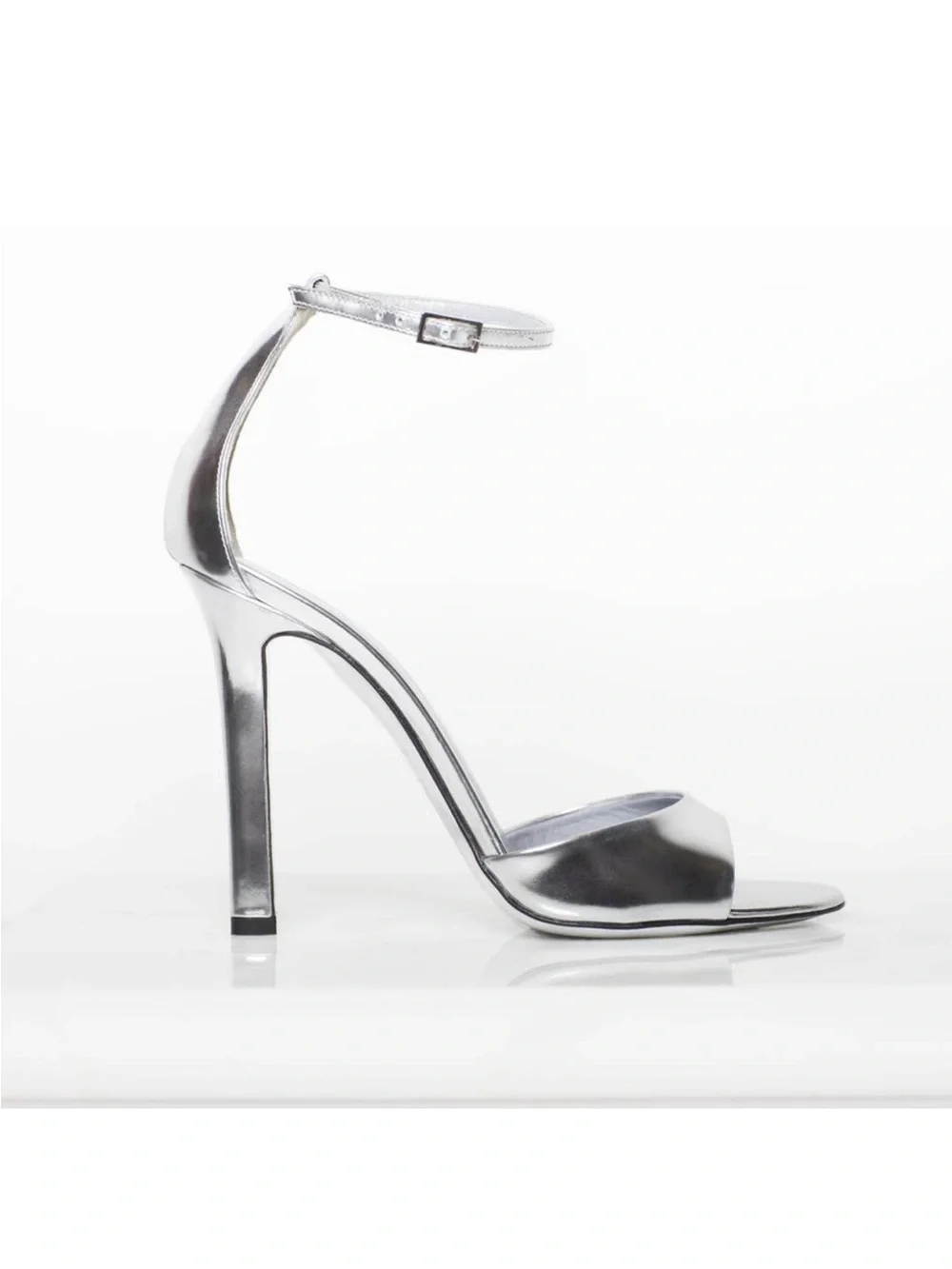 TAMARA MELLON Whisper Specchio Silver Sandal Heels Size 41 (10.5)